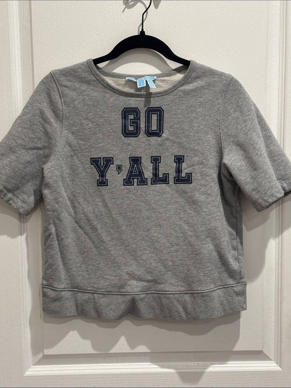 Draper James Gray Short-Sleeve 'GO Y'ALL' Sweatshirt